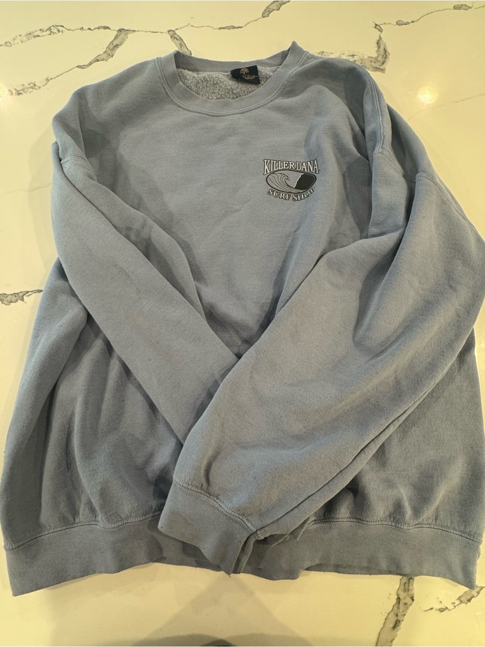 Light Blue Crewneck Sweatshirt - Women's Casual Pullover